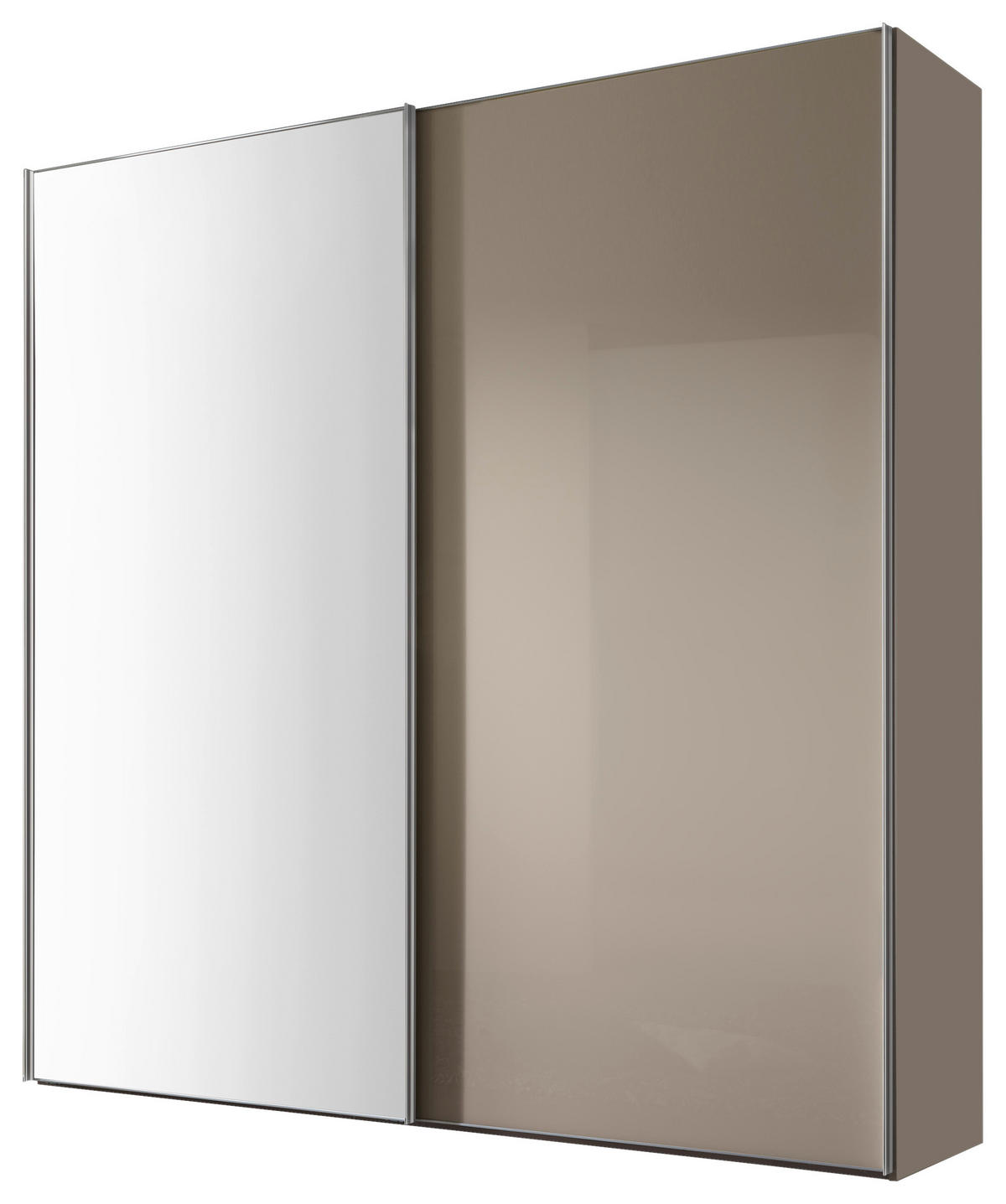 SCHWEBETÜRENSCHRANK 200/222/68 cm 2-türig Sandfarben  - Sandfarben/Chromfarben, Basics, Glas/Holzwerkstoff (200/222/68cm) - Moderano