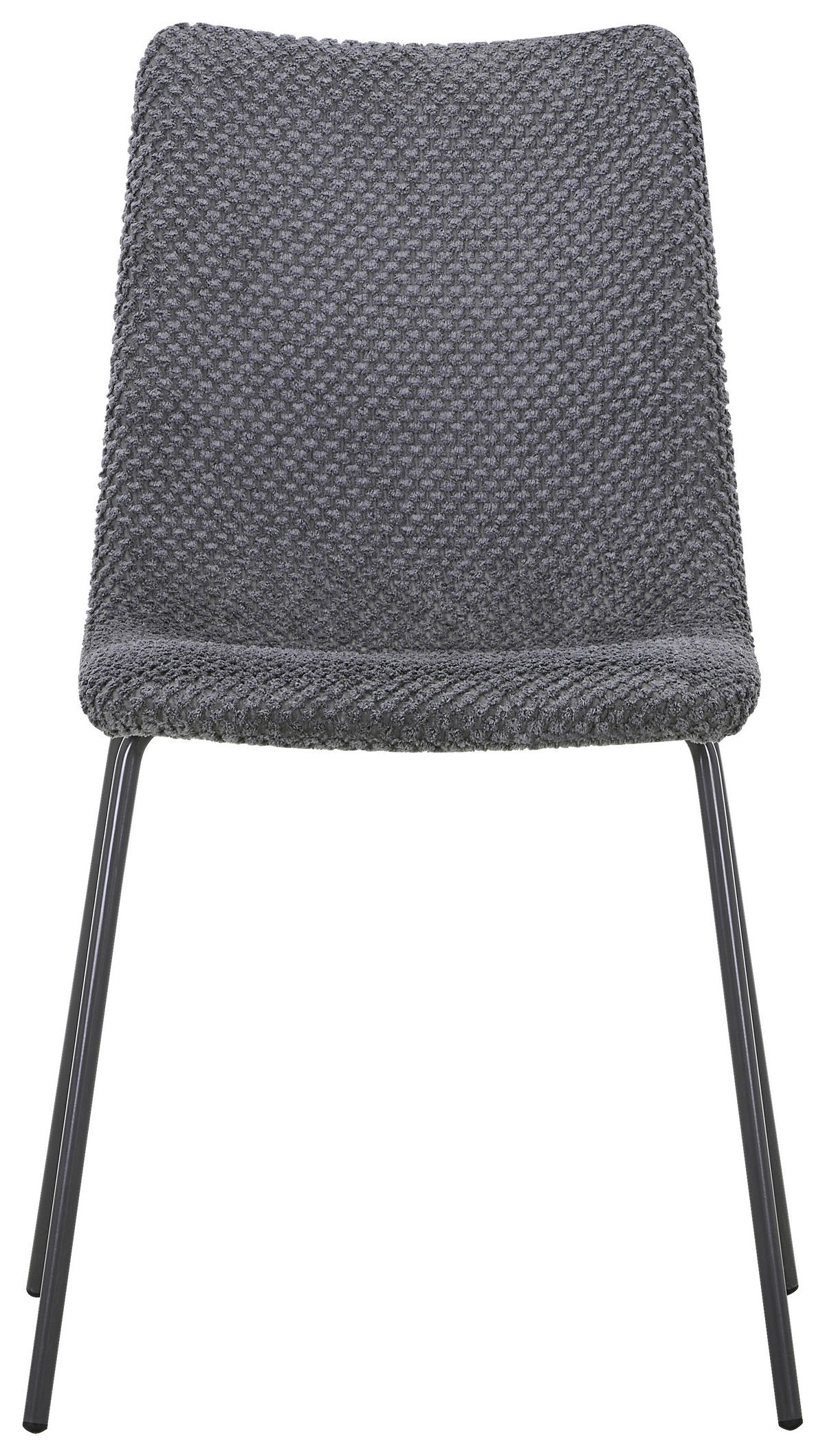 STUHL Webstoff Dunkelgrau  - Dunkelgrau/Grau, Design, Textil/Metall (45/86,5/57cm) - home24