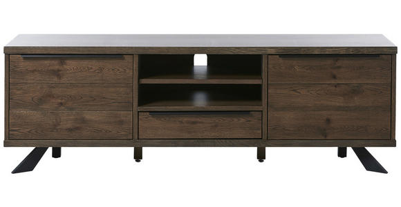 LOWBOARD  in 170/55/45 cm  - Eichefarben/Schwarz, ROMANTIK / LANDHAUS, Holzwerkstoff (170/55/45cm) - Landscape