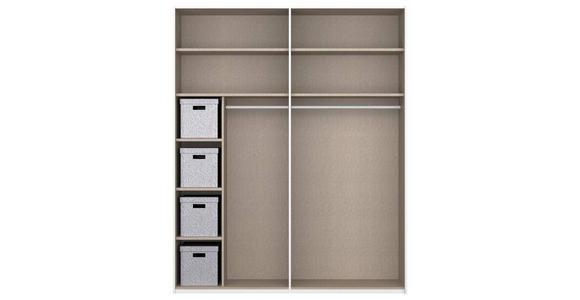 SCHWEBETÜRENSCHRANK in Graphitfarben - Graphitfarben, Design, Glas/Holzwerkstoff (181/223/68cm) - Xora