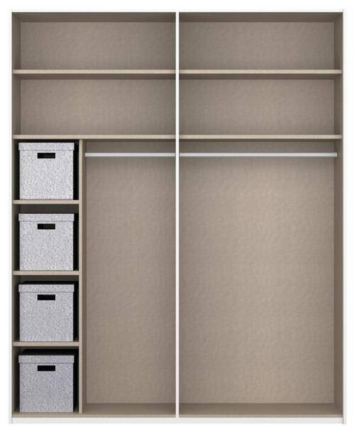SCHWEBETÜRENSCHRANK in Graphitfarben  - Graphitfarben, Design, Glas/Holzwerkstoff (181/223/68cm) - Xora
