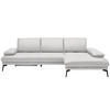 ECKSOFA in Echtleder Weiss  - Weiss/Schwarz, Design, Leder/Metall (273/187cm) - Celina Home