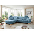 ECKSOFA in Mikrofaser Hellblau  - Wildeiche/Beige, KONVENTIONELL, Holz/Textil (236/286cm) - Voleo