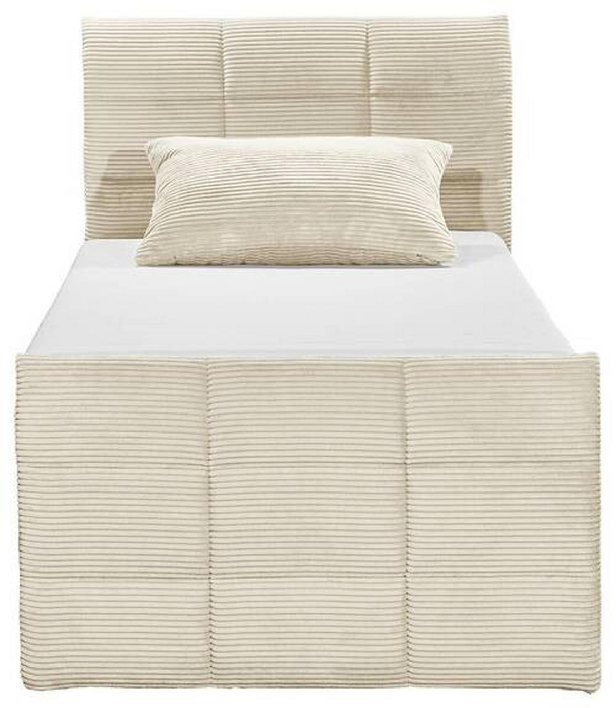 BOXSPRINGBETT 100/200 cm  in Creme  - Creme/Schwarz, MODERN, Holzwerkstoff/Kunststoff (100/200cm) - MID.YOU