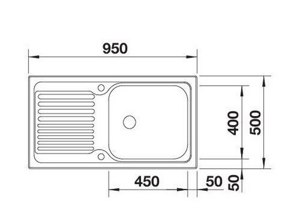 SPÜLE 514243  - Edelstahlfarben, Basics, Metall (95/16,6/50cm) - Blanco