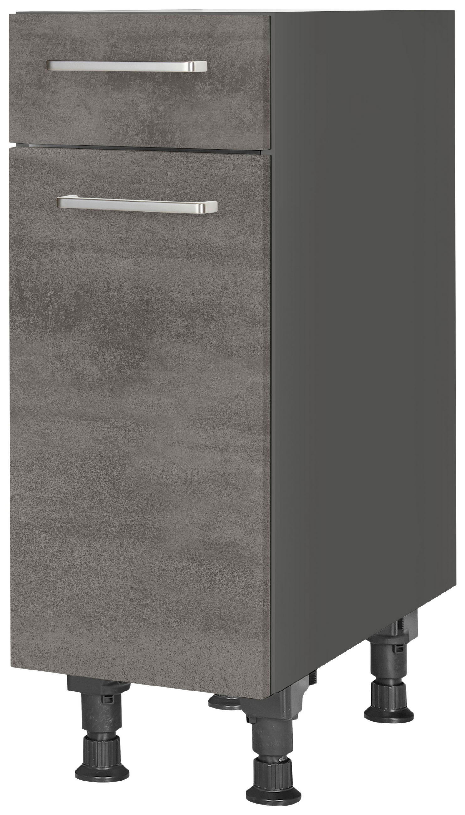 SCHUBKASTENUNTERSCHRANK 30/87/56 cm  in Schieferfarben  - Schieferfarben/Edelstahlfarben, MODERN, Holzwerkstoff/Metall (30/87/56cm) - Nobilia