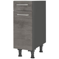 SCHUBKASTENUNTERSCHRANK 30/87/56 cm  in Schieferfarben  - Schieferfarben/Edelstahlfarben, MODERN, Holzwerkstoff/Metall (30/87/56cm) - Nobilia