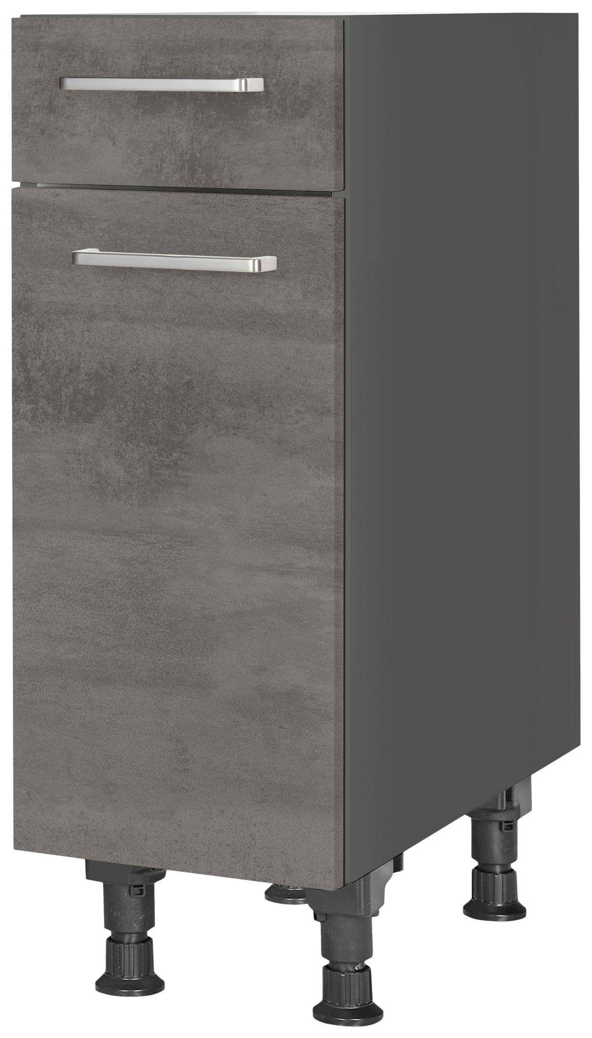 SCHUBKASTENUNTERSCHRANK 30/87/56 cm  in Schieferfarben  - Schieferfarben/Edelstahlfarben, MODERN, Holzwerkstoff/Metall (30/87/56cm) - Nobilia