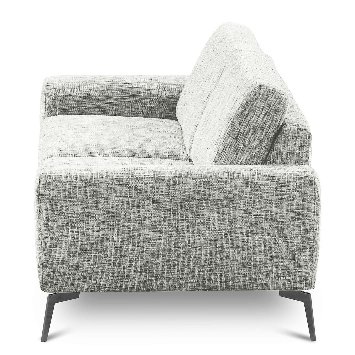 2-SITZER-SOFA Webstoff Grau  - Schwarz/Grau, Design, Textil/Metall (157/85/92cm) - Livetastic