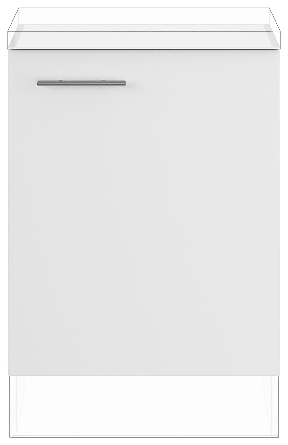 SPÜLENUNTERSCHRANK 60/87,8/57,6 cm  in Weiß  - Edelstahlfarben/Weiß, Basics, Holzwerkstoff/Metall (60/87,8/57,6cm) - Impuls