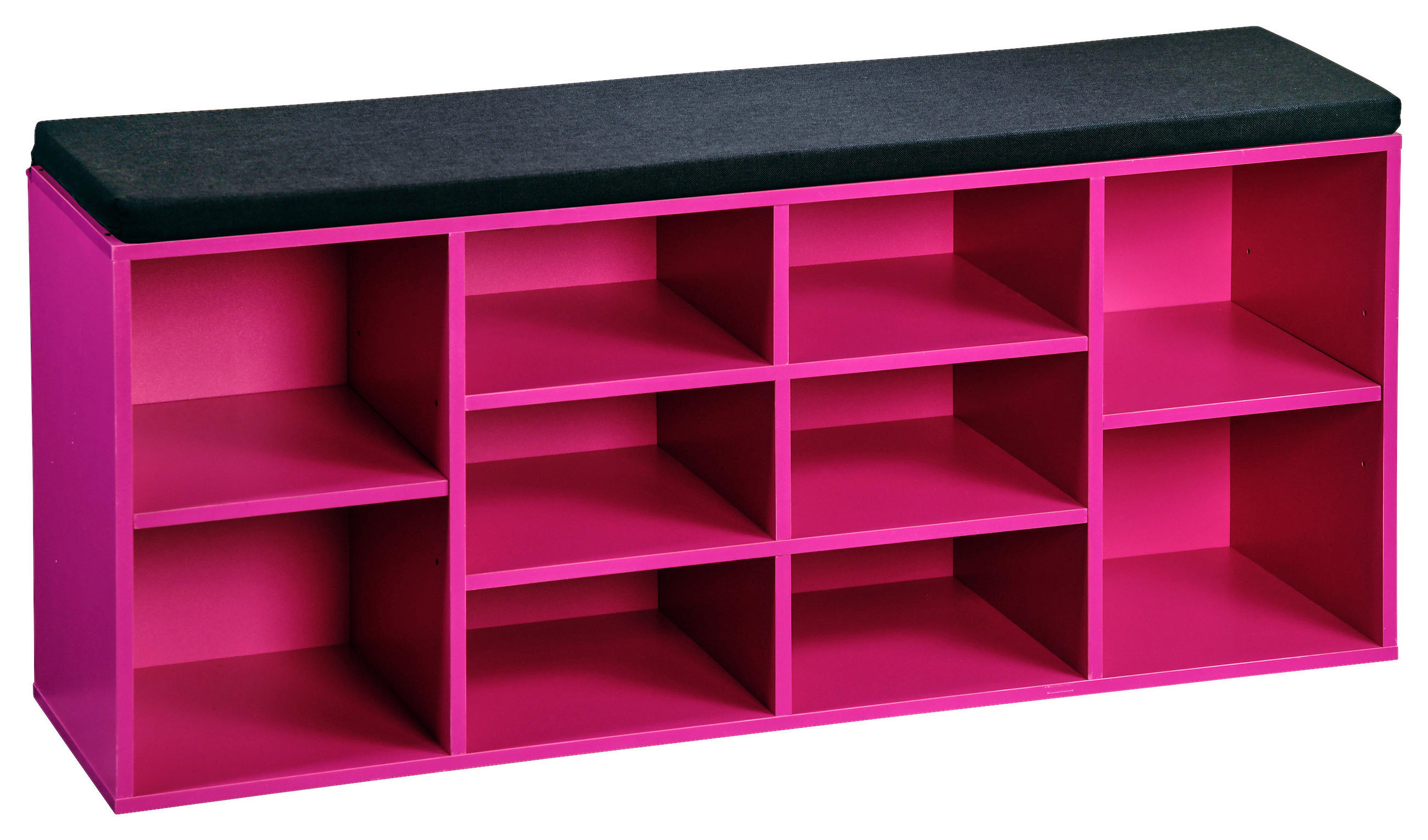 SCHUHREGAL 103,5/48/29,5 cm  - Pink/Schwarz, Basics, Holzwerkstoff/Textil (103,5/48/29,5cm) - Kesper