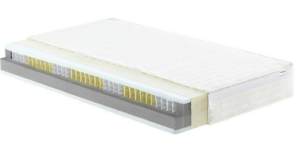 TASCHENFEDERKERNMATRATZE 120/200 cm Höhe ca. 23 cm  - Weiß, KONVENTIONELL, Textil (120/200cm) - Sleeptex