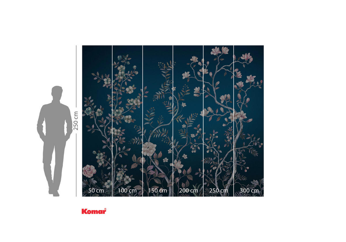 NON WOVEN-TAPET 300/250 cm  - vit/blå, Basics (300/250cm) - Komar