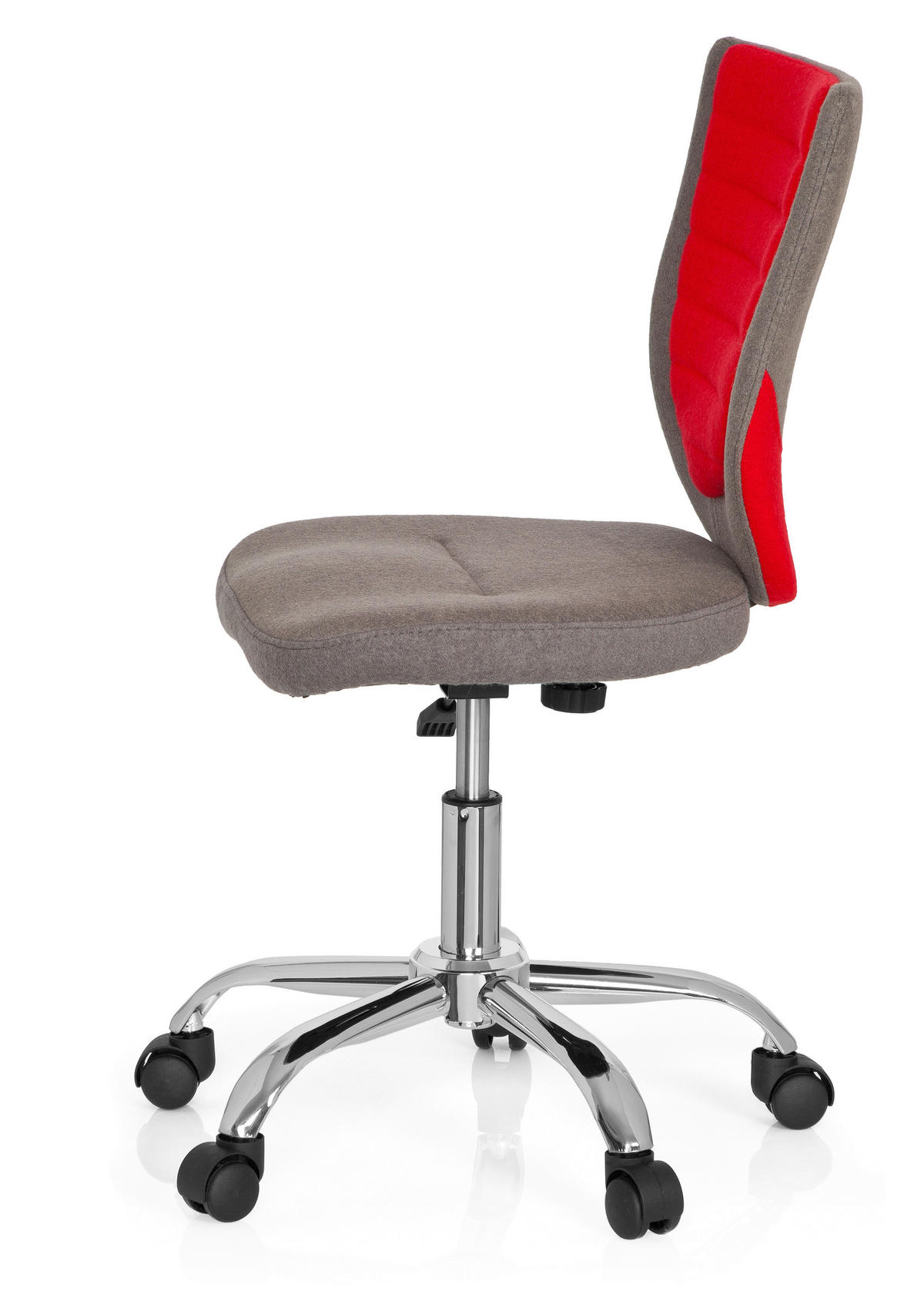 OTOČNÁ ŽIDLE PRO MLÁDEŽ, plst, šedá, červená - šedá/barvy stříbra, Moderní, kov/textil (41/94/41cm) - MID.YOU