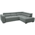 ECKSOFA in Chenille Silberfarben  284/205 cm  - Silberfarben/Schwarz, Design, Kunststoff/Textil (284/205cm) - Xora