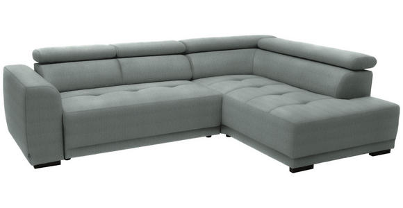ECKSOFA in Chenille Silberfarben 284/205 cm - Silberfarben/Schwarz, Design, Kunststoff/Textil (284/205cm) - Xora