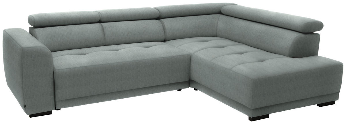ECKSOFA in Chenille Silberfarben  284/205 cm  - Silberfarben/Schwarz, Design, Kunststoff/Textil (284/205cm) - Xora