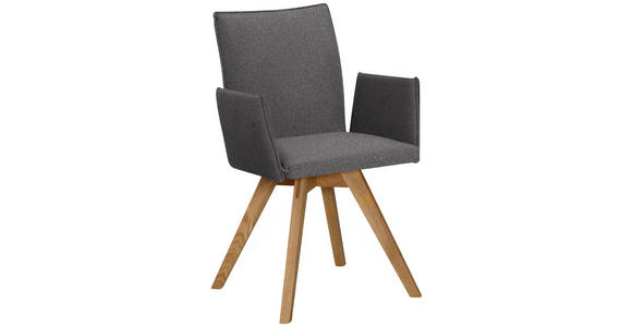 ARMLEHNSTUHL  Stoffauswahl, Typenauswahl Samt  - Eichefarben/Grau, KONVENTIONELL, Holz/Textil (60/91/61cm) - Moderano