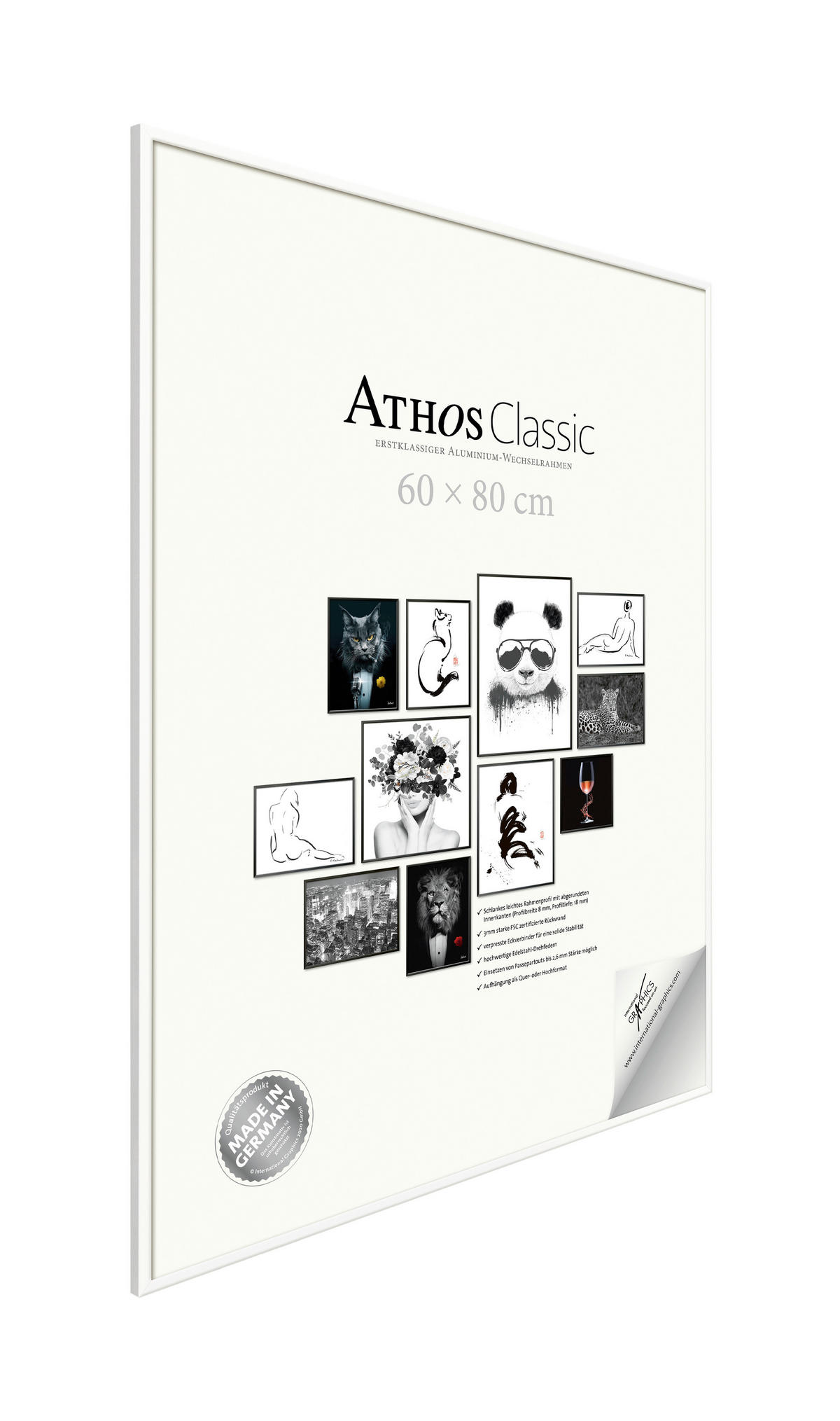 BILDERRAHMEN - Weiß Hochglanz, Basics, Papier/Holzwerkstoff (60/80/1,8cm)