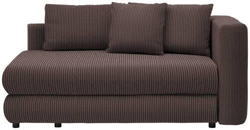 RÉCAMIERE Braun Cord  - Schwarz/Braun, Design, Kunststoff/Textil (171/71-88/93cm) - Cantus