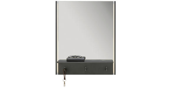 WANDSPIEGEL 60/80/17 cm    in rechteckig  - Grau, Design, Glas/Holzwerkstoff (60/80/17cm) - Hom`in