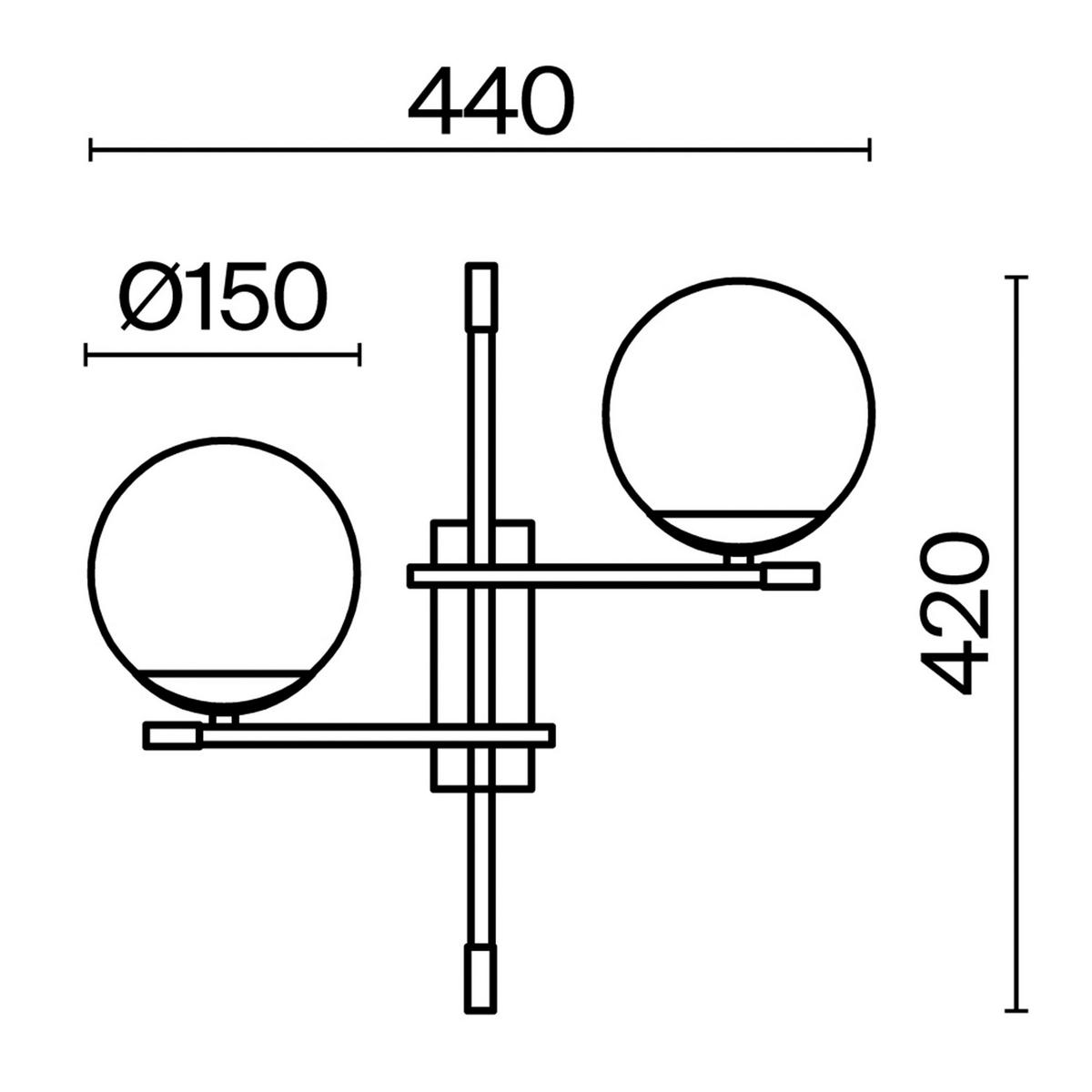 WANDLEUCHTE - Goldfarben/Schwarz, Trend, Glas/Metall (17,5/42/44cm) - MAYTONI