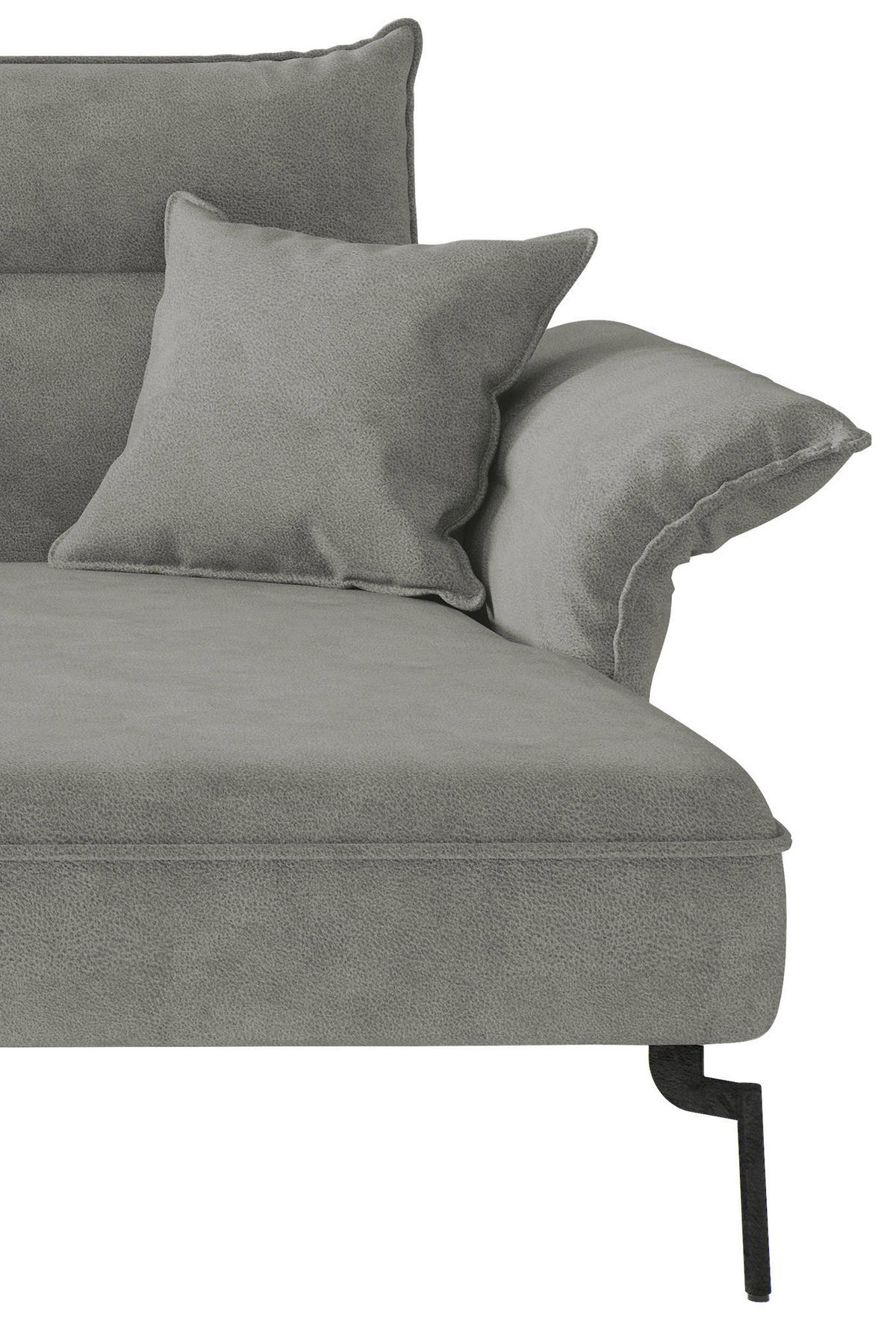 SITZGARNITUR in Flachgewebe Grau  - Edelstahlfarben/Grau, Design, Textil/Metall (265/185cm) - Livetastic