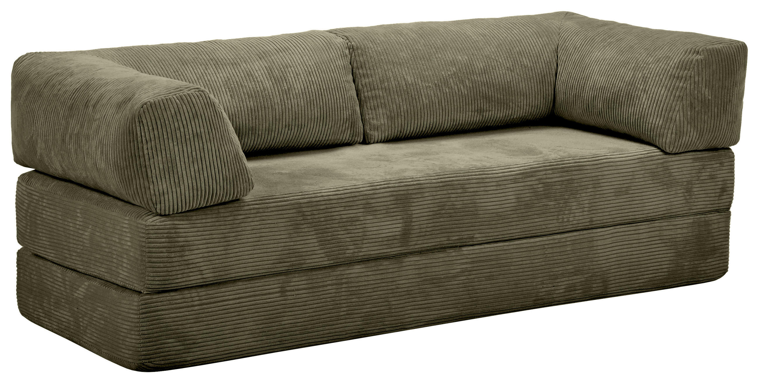 SCHLAFSOFA Cord Olivgrün  - Olivgrün, KONVENTIONELL, Textil/Metall (200/77/80cm) - Carryhome