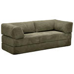 SCHLAFSOFA Cord Olivgrün  - Olivgrün, KONVENTIONELL, Textil/Metall (200/77/80cm) - Carryhome