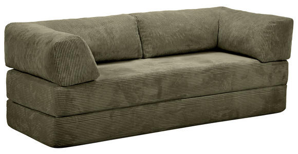 SCHLAFSOFA Cord Olivgrün  - Olivgrün, KONVENTIONELL, Textil/Metall (200/77/80cm) - Carryhome