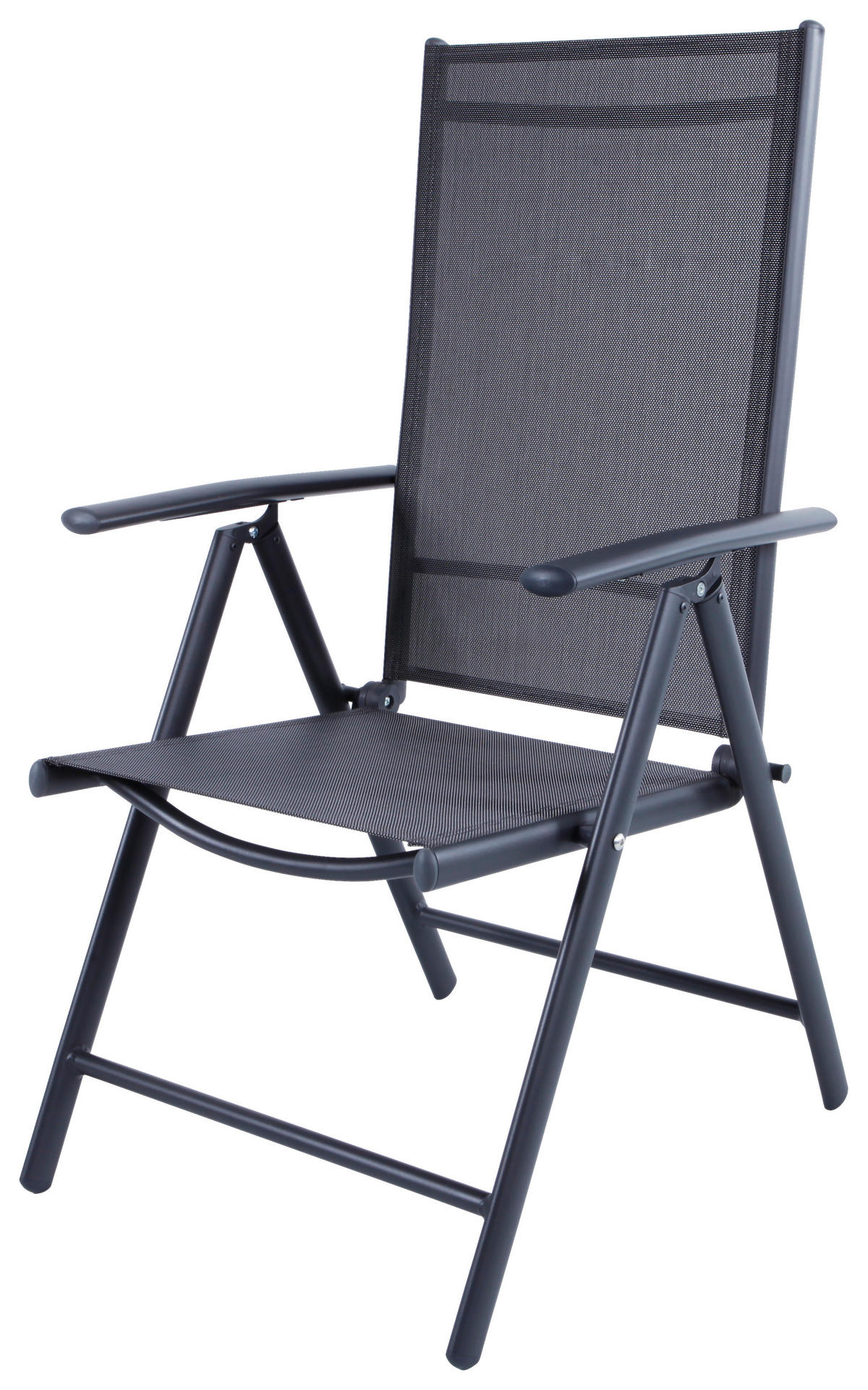 GARTENKLAPPSESSEL in Metall, Textil Anthrazit, Braun  - Anthrazit/Braun, Basics, Textil/Metall (56/106/64cm) - Xora