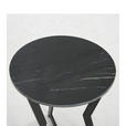 BEISTELLTISCH in Metall, Stein 45/45/52 cm  - Schwarz, Design, Stein/Metall (45/45/52cm) - Novel