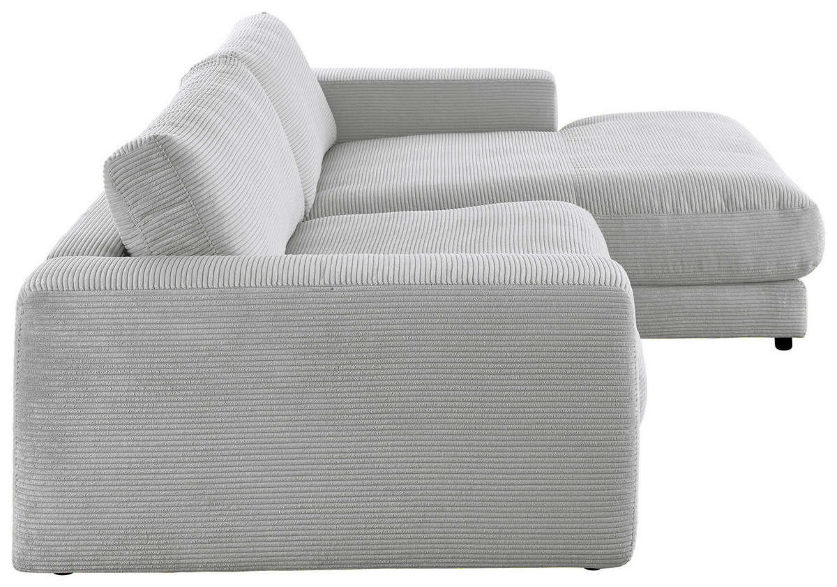 ECKSOFA in Cord Grau  - Schwarz/Grau, Design, Kunststoff/Textil (270/190cm) - Lomoco