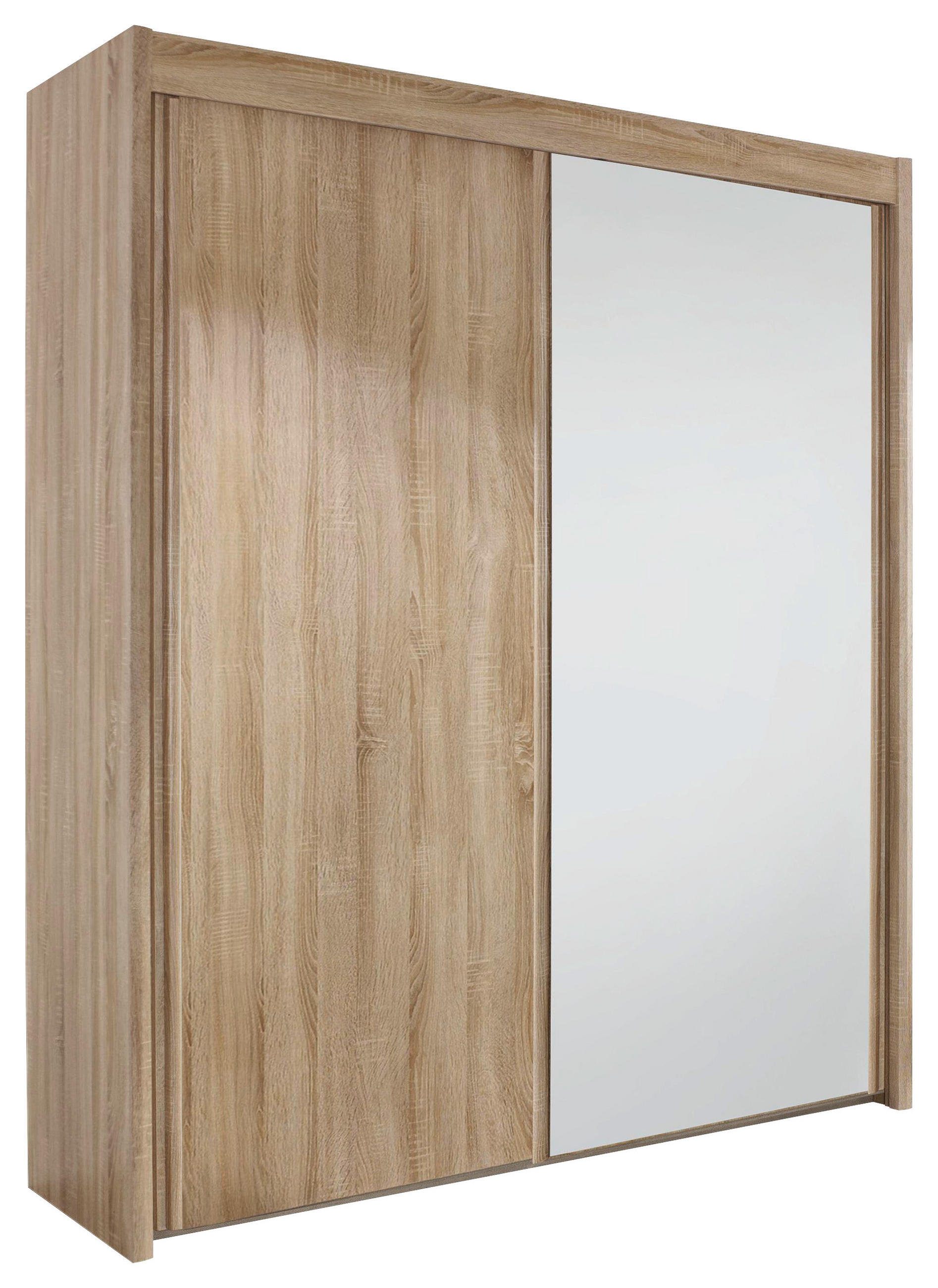 SCHWEBETÜRENSCHRANK 2-türig Sonoma Eiche - Sonoma Eiche, Basics, Glas/Holzwerkstoff (201/197/65cm) - Cantus