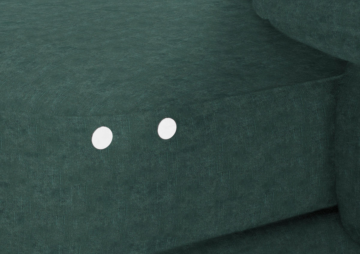 ECKSOFA in Velours Blau, Grün  310/180 cm  - Blau/Schwarz, Design, Textil/Metall (310/180cm) - Dieter Knoll