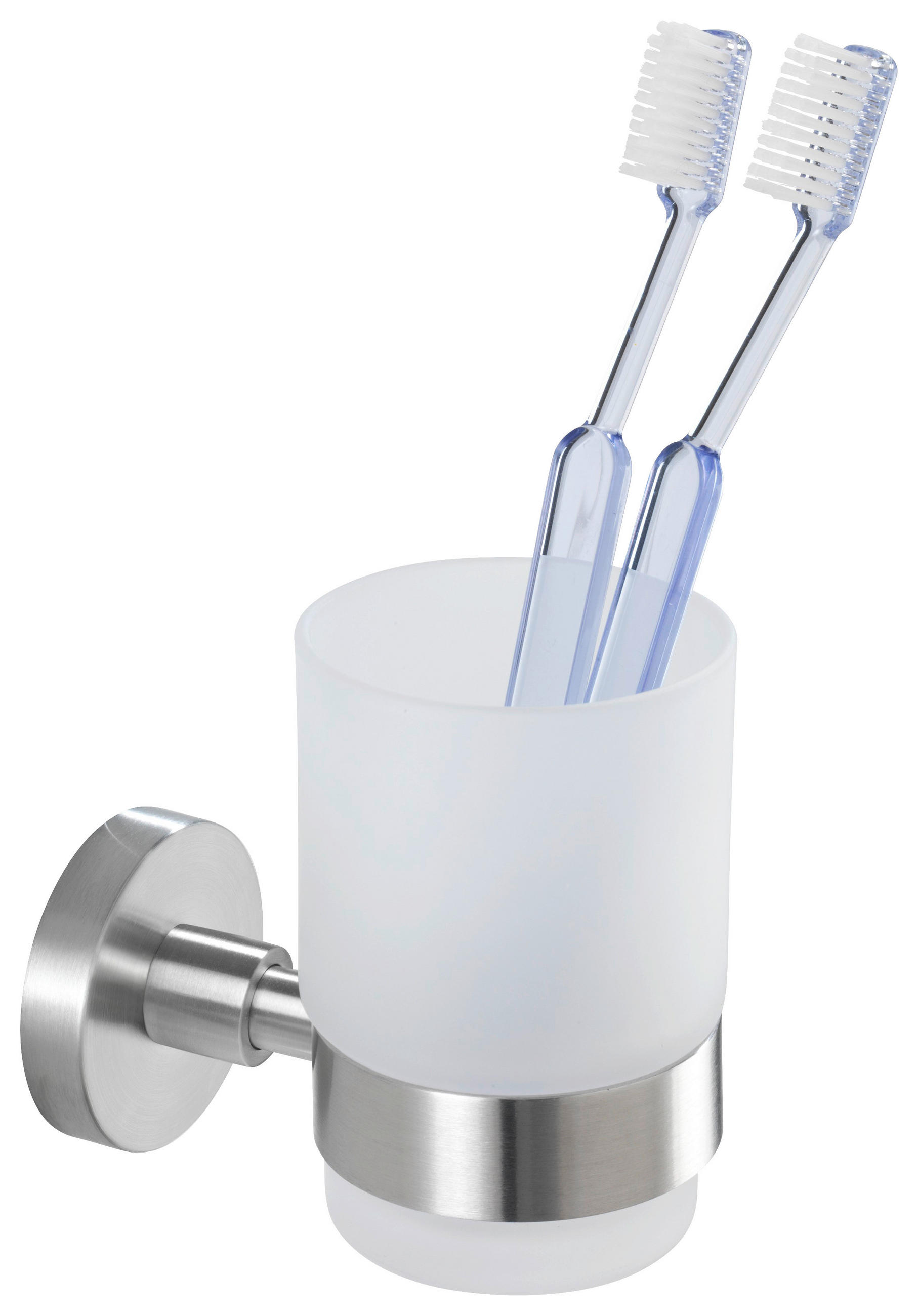 ZAHNPUTZBECHER BOSIO  - Edelstahlfarben/Transparent, Basics, Glas/Metall (5,5/9,5/10,5cm) - Wenko
