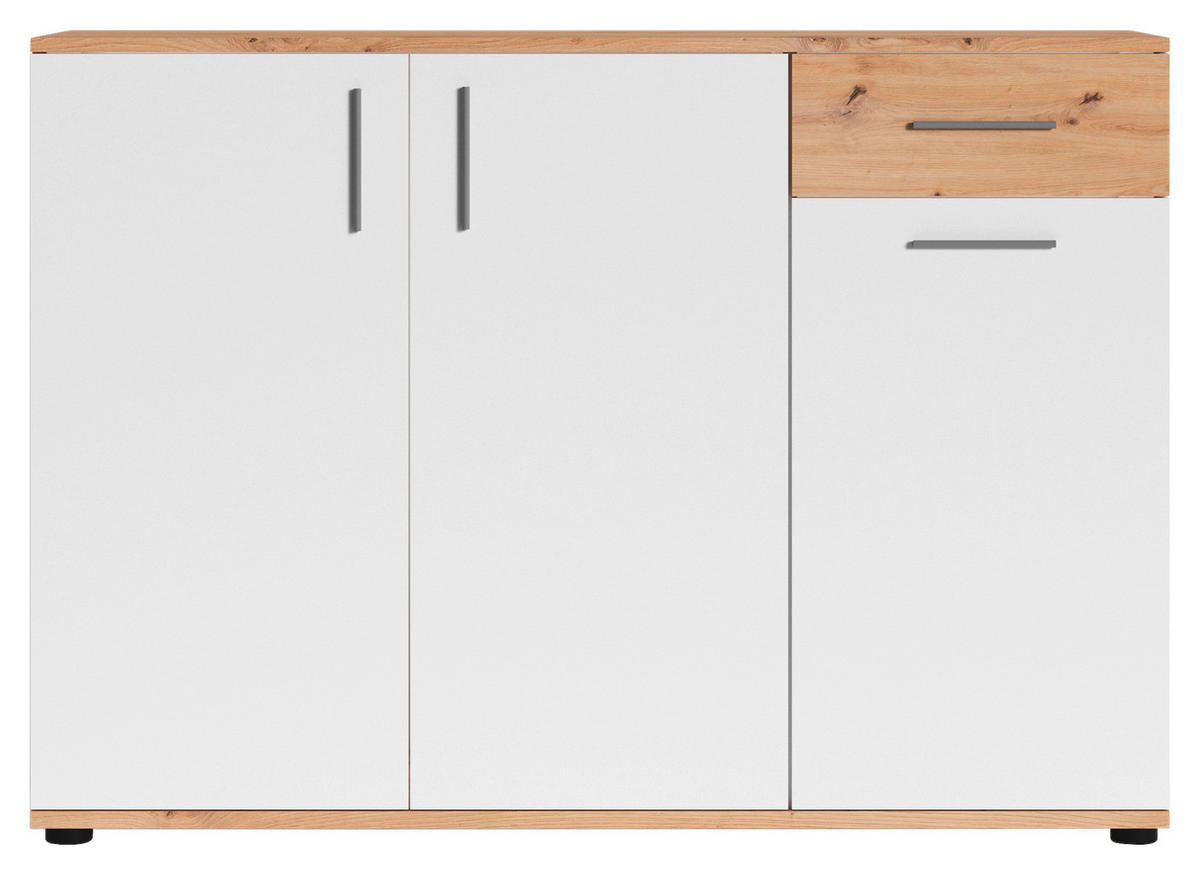 KOMMODE Jakob  in 110/83,5/35,5 cm  - Silberfarben/Schwarz, MODERN, Holzwerkstoff/Kunststoff (110/83,5/35,5cm) - MID.YOU