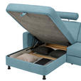 ECKSOFA  in Webstoff Hellblau  165/257 cm  - Schwarz/Hellblau, Design, Kunststoff/Textil (165/257cm) - Xora