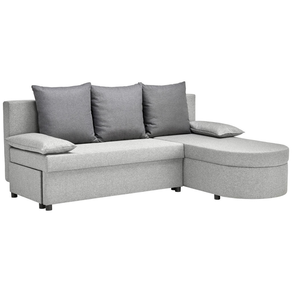 Thumbnail - Ti'me Ecksofa, Grau, Dunkelgrau, Textil, 3-Sitzer, Füllung: Schaumstoff, L-Form, seitenverkehrt montierbar, 196x159 cm, ...