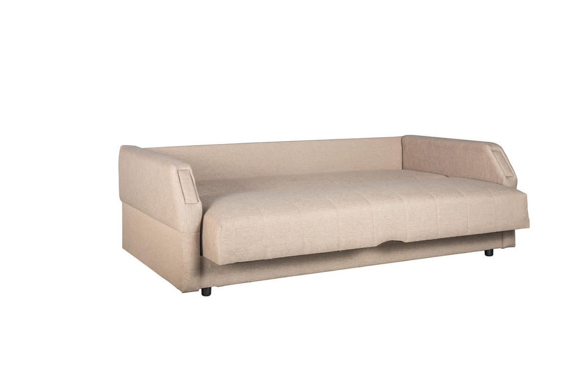 LEŽAJ tekstil  svijetlo smeđa    - svijetlo smeđa/crna, Konvencionalno, drvni materijal/tekstil (218/80/92cm) - Boxxx