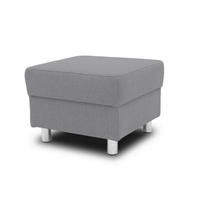 HOCKER Webstoff Silberfarben  - Chromfarben/Silberfarben, KONVENTIONELL, Textil/Metall (54/40/54cm) - MID.YOU