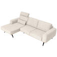 ECKSOFA in Struktur Beige  - Beige/Schwarz, Design, Textil/Metall (157/262cm) - Novel