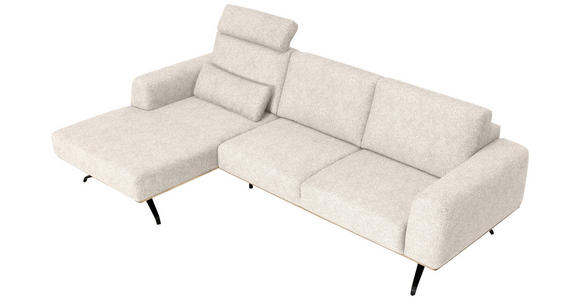 ECKSOFA Beige Struktur - Beige/Schwarz, Design, Textil/Metall (157/262cm) - Novel