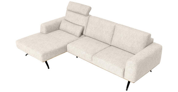 ECKSOFA Beige Struktur  - Beige/Schwarz, Design, Textil/Metall (157/262cm) - Novel