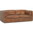 SOFA Echtleder Braun - Schwarz/Braun, Trend, Leder/Holz (229/73/99cm) - Ambia Home