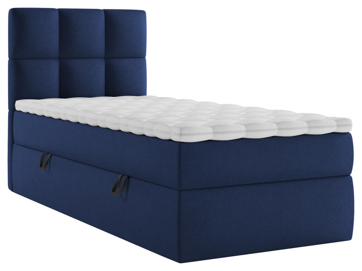 BOXBETT 90/200 cm  in Dunkelblau  - Schwarz/Dunkelblau, Modern, Holz/Holzwerkstoff (90/200cm) - MID.YOU