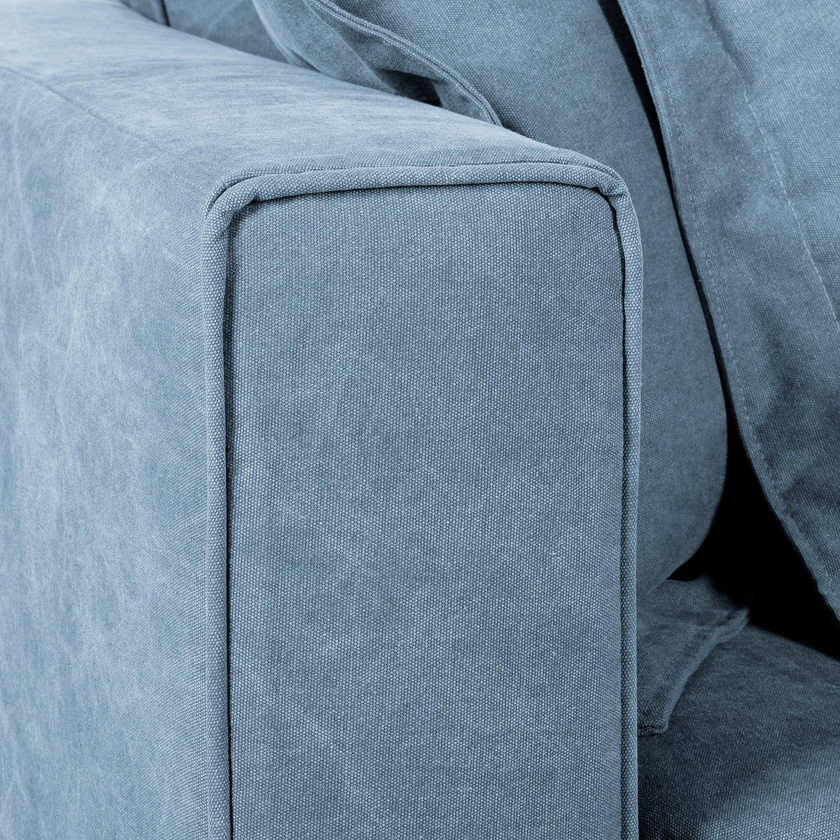 ECKSOFA Webstoff Blau  - Blau/Schwarz, Design, Kunststoff/Textil (222/238cm) - P & B