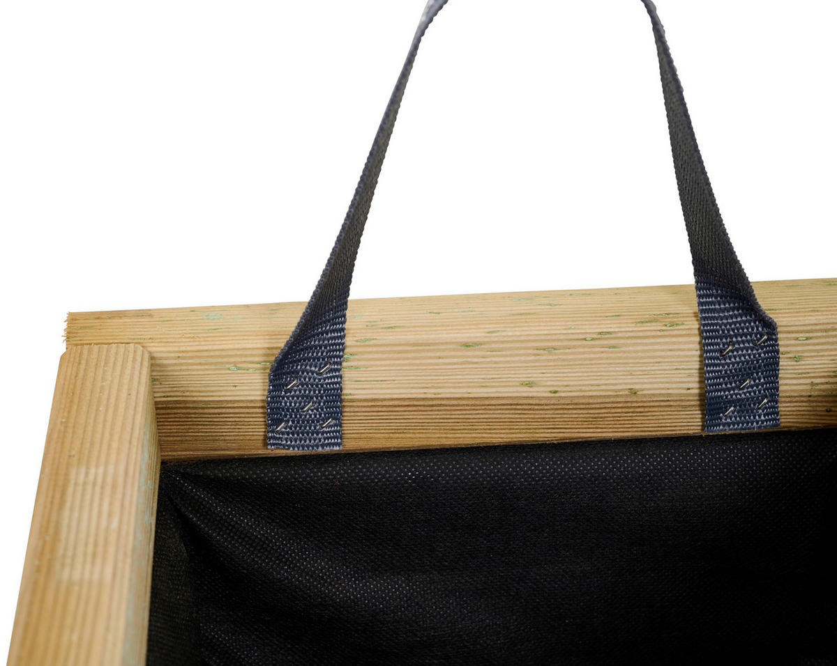 BLUMENKASTEN  - Schwarz/Kieferfarben, Basics, Holz/Textil (70/30/30cm) - Siena Garden