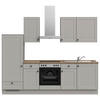 KÜCHENBLOCK 270 cm   in Eiche dunkel, Grau  - Eiche dunkel/Schwarz, MODERN, Holzwerkstoff/Metall (270cm) - Nobilia