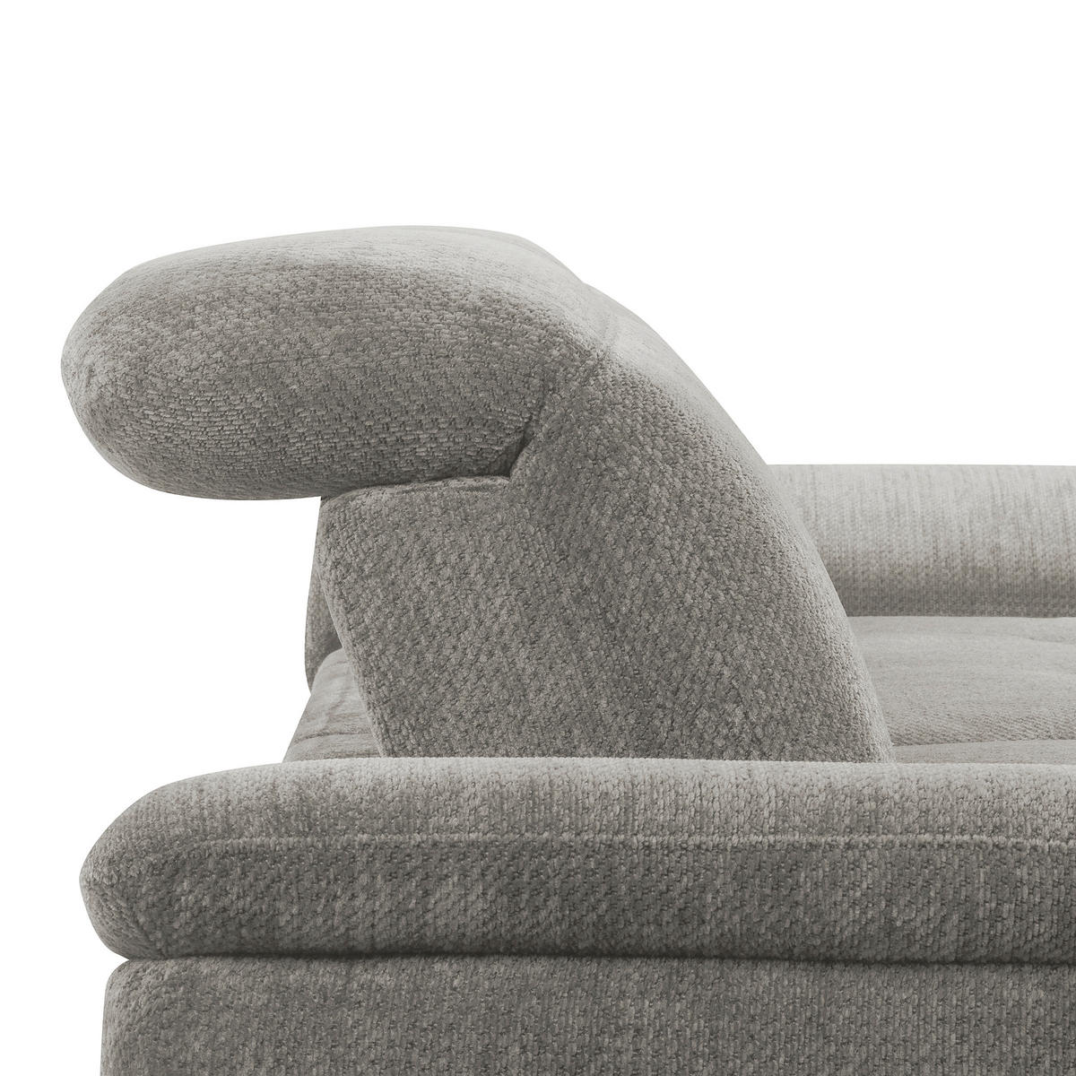 ECKSOFA PRADO Greige Webstoff Bettkasten, Kopfteilverstellung, Sitztiefenverstellung  - Greige/Schwarz, Design, Textil/Metall (268/195cm) - Livetastic